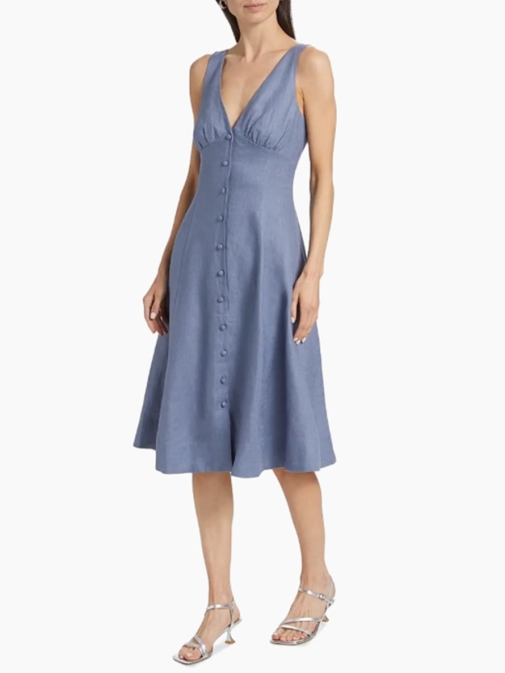 Reformation Sebastien Linen Midi-Dress